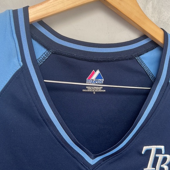 Women’s Tampa Bay Rays~Jersey Style Shirt by Majestic.  Size Small - Picture 5 of 8